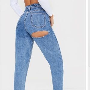 PLT butt rip mom jeans